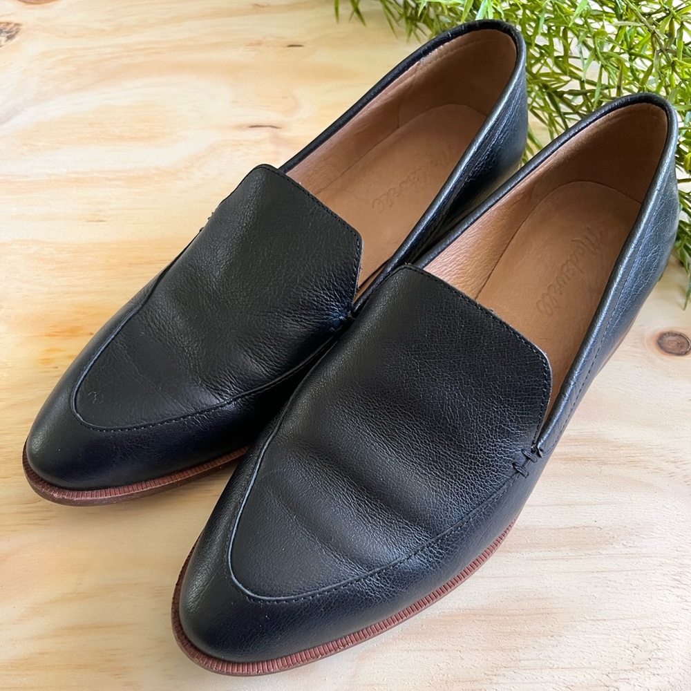 Madewell Black Leather Slip-On Loafers